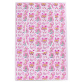 ハッピーバースデー猫はパーティーを持つ ミディアムペーパーバッグ (正面)