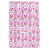 ハッピーバースデー猫はパーティーを持つ ミディアムペーパーバッグ (裏面)