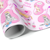 ハッピーバースデー猫はパーティーを持つ ラッピングペーパー (ロールコーナー)