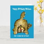 ハッピーバースデー猫グリーティングカード カード (黄色い花)