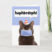 ハッピーバースデー猫トークスルー顔マスク シーズンカード (正面)