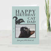 ハッピーバースデー猫パパの黒い子猫写真 カード (正面)