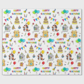 ハッピーバースデー猫ラッピング紙byニコールヤネス ラッピングペーパー (フラット)