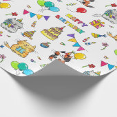 ハッピーバースデー猫ラッピング紙byニコールヤネス ラッピングペーパー (角)