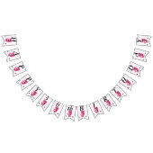 ハッピーバースデー猫背ピンクチェアミッドセンチュリードット バンティングフラッグ (全)