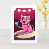 ハッピーバースデー猫 カード (黄色い花)