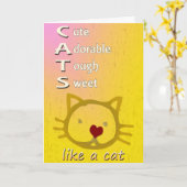 ハッピーバースデー猫 カード (黄色い花)