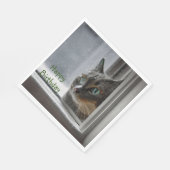 ハッピーバースデー猫 スタンダードランチョンナプキン (角)