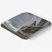 ハッピーバースデー猫 ペーパープレート (傾斜あり)