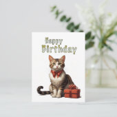 ハッピーバースデー猫 ポストカード (スタンド正面)