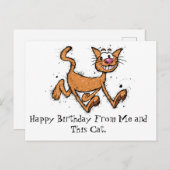 ハッピーバースデー猫 ポストカード (正面/裏面)