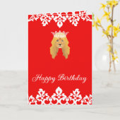 ハッピーバースデー獅子王ホワイトクラウン カード (黄色い花)