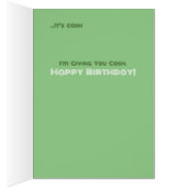 ハッピーバースデー現金おもしろい大人ユーモアカード (内側 (右))