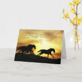 ハッピーバースデー生まれはワイルドホース誕生日 カード (黄色い花)