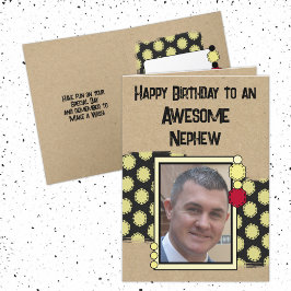 ハッピーバースデー甥の写真レッド カード