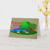 ハッピーバースデー甥ハンターグリーティングカード カード (黄色い花)