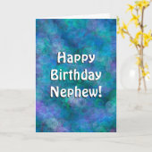 ハッピーバースデー甥 |青い泡 カード (黄色い花)