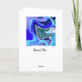 ハッピーバースデー甥 |青と白の大理石 カード (裏面)