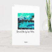 ハッピーバースデー甥 |青、ティール(緑がかった色)、黒 カード (裏面)