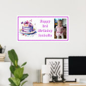 ハッピーバースデー用のパーソナライズ小さな女の子 ポスター (ホームオフィス)