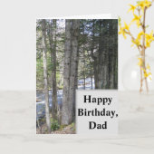 ハッピーバースデー用パパカード。ストリーム付きフォレスト カード (黄色い花)