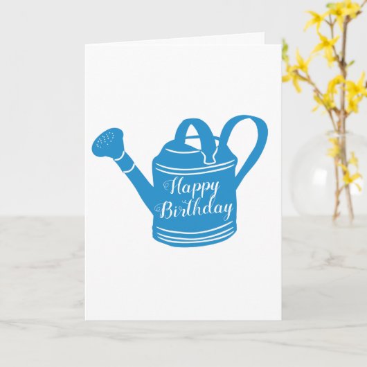 ハッピーバースデー用水切り缶の庭師用カード カード (黄色い花)
