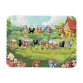 ハッピーバースデー用猫好き猫マグネット マグネット (横)