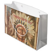 ハッピーバースデー男らしシッティングブル ラージペーパーバッグ (裏面アングル)