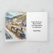 ハッピーバースデー男性へヴィンテージ列車 カード (内部)