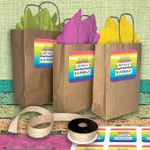 ハッピーバースデー白ケーキ鮮やか着色氷 スクエアシール