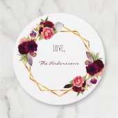 ハッピーバースデー白フローラ金ゴールドジオブルゴーニュ フェイバータグ (裏面)