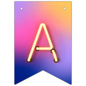 ハッピーバースデー白熱［赤熱］光を放つネオンライツレインボーブレンド バンティングフラッグ (第3の旗)