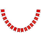 ハッピーバースデー白熱［赤熱］光を放つネオンライツレッドスターバスト  バンティングフラッグ (全)