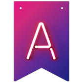 ハッピーバースデー白熱［赤熱］光を放つネオン（グラデーション） バンティングフラッグ (第3の旗)