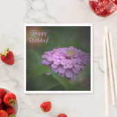 ハッピーバースデー白熱［赤熱］光を放つ《植物》百日草 スタンダードランチョンナプキン (インサイチュ)