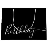ハッピーバースデー白黒エレガントラージ抱き枕 ラージペーパーバッグ (正面)