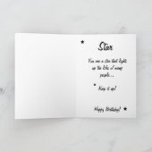 ハッピーバースデー白黒ゼブラ星金ゴールド カード (内部)