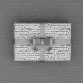 ハッピーバースデー白黒パターン ラッピングペーパー