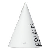 ハッピーバースデー白黒名前をカスタムするモダンおもしろい パーティーハット (左)