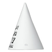 ハッピーバースデー白黒名前をカスタムするモダンおもしろい パーティーハット (右)