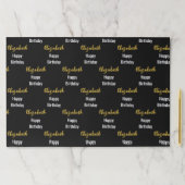 ハッピーバースデー白黒金ゴールド名ランチョンマット ペーパーパッド (インサイチュ)