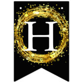 ハッピーバースデー🎈白黒金ゴールド バンティングフラッグ (第2の旗)