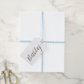 ハッピーバースデー白黒 モダン ギフトタグ (より糸つき)