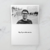 ハッピーバースデー眼鏡男子漫画のかわいい青 カード (内部)