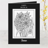 ハッピーバースデー着色カード花デザイン カード (黄色い花)