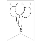 ハッピーバースデー着色バナー風船，帽子，ケーキ バンティングフラッグ (第1の旗)