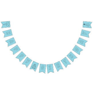 ハッピーバースデー着色バナー風船，帽子，ケーキ バンティングフラッグ