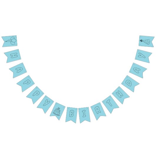 ハッピーバースデー着色バナー風船，帽子，ケーキ バンティングフラッグ (全)