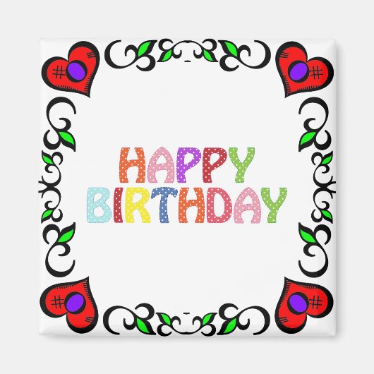 ハッピーバースデー磁石 マグネット (正面)