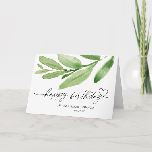 ハッピーバースデー社会距離検疫コーディ カード (正面)